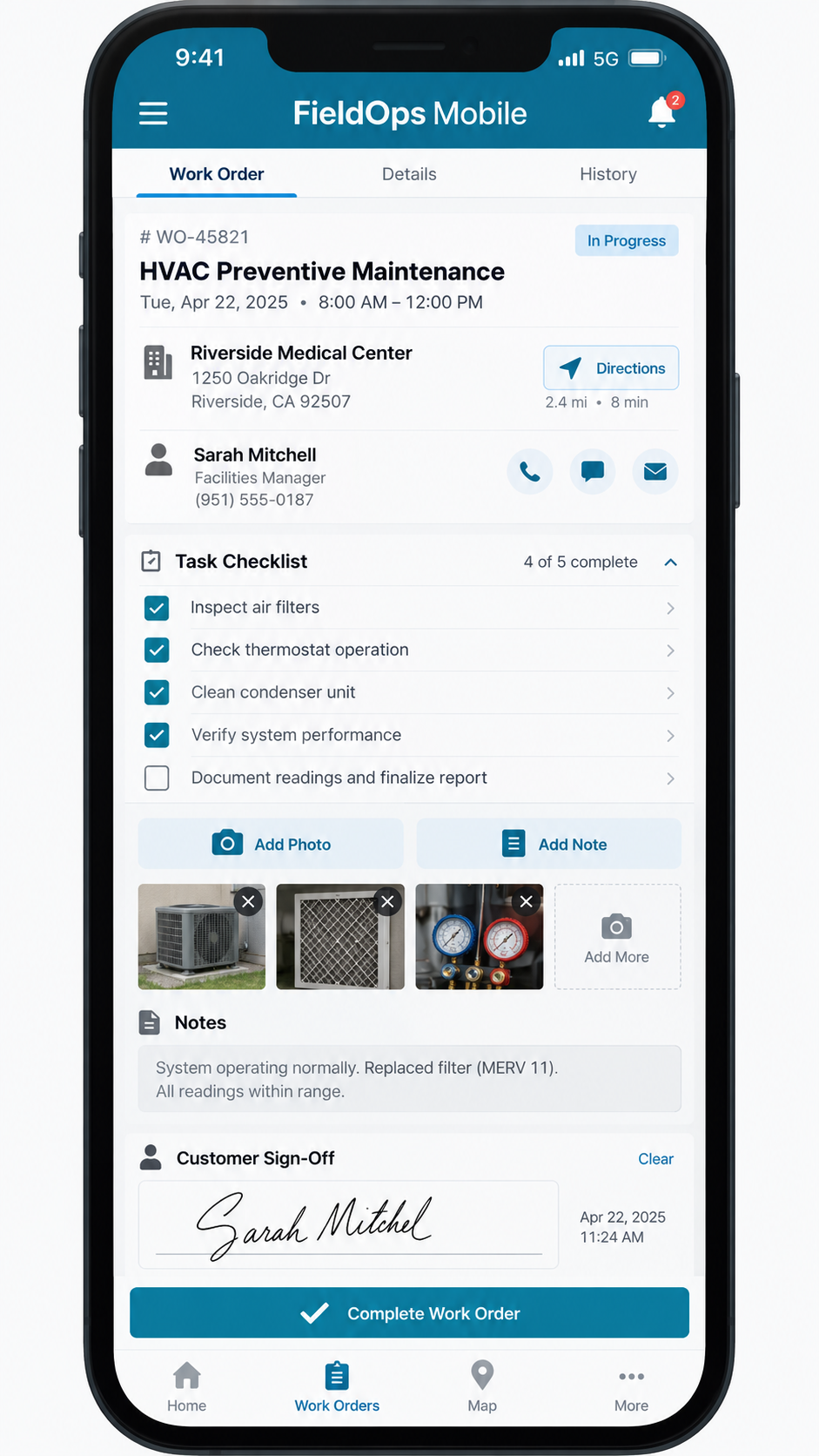 FieldOps mobile work order application
